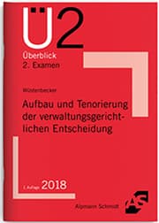 Cover von Aufbau und Tenorierung der verwaltungsgerichtlichen Entscheidung