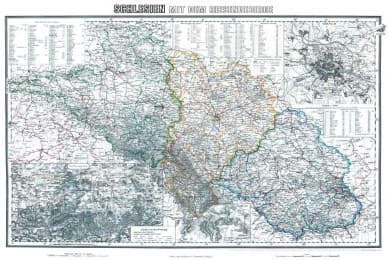 Cover von General-Karte von Schlesien mit dem Riesengebirge - um 1890 [gerollt]