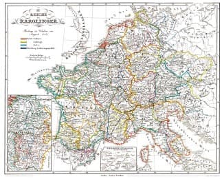 Cover von Historische Karte: EUROPA - Die REICHE der KAROLINGER um 850 (Plano)