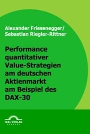 Cover von Performance quantitativer Value-Strategien am deutschen Aktienmarkt am Beispiel des DAX-30
