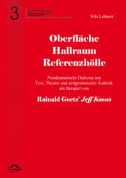 Cover von Oberfläche - Hallraum - Referenzhölle: Postdramatische Diskurse um Text, Theater und zeitgenössische Ästhetik am Beispiel von Rainald Goetz' 'Jeff Koons'.