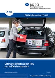 Cover von A 014 - Gefahrgutbeförderung in PKW und in Kleintransportern