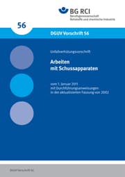 Cover von DGUV Vorschrift 56 - Arbeiten mit Schussapparaten