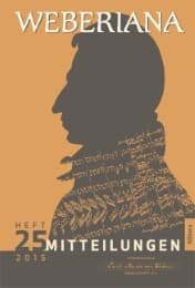 Cover von Weberiana - Mitteilungen 2015