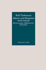Cover von Adorno und Benjamin noch einmal