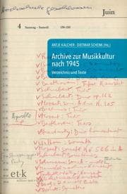 Cover von Archive zur Musikkultur nach 1945