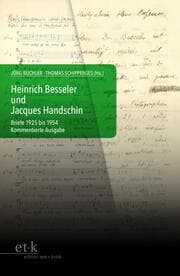 Cover von Heinrich Besseler und Jacques Handschin