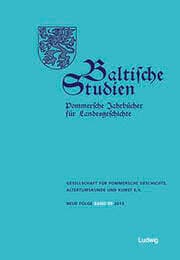 Cover von Baltische Studien, Pommersche Jahrbücher für Landesgeschichte.Band 99 NF