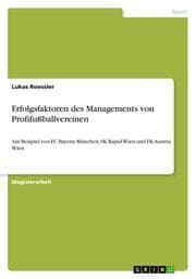 Cover von Erfolgsfaktoren des Managements von Profifußballvereinen