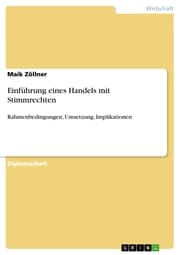 Cover von Einführung eines Handels mit Stimmrechten