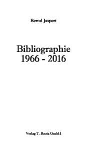 Cover von Bibliographie 1966-2016