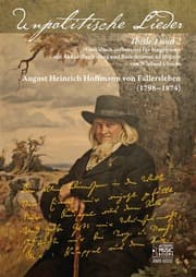 Cover von August Heinrich Hoffmann von Fallersleben. Unpolitische Lieder Theile 1 und 2.