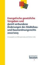 Cover von Energetische gesetzliche Vorgaben und damit verbundene Änderungen des Städtebau- und Raumordnungsrecht 2022/2023