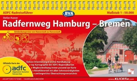 Cover von ADFC-Radreiseführer Radfernweg Hamburg-Bremen 1:50.000 praktische Spiralbindung, reiß- und wetterfest, GPS-Tracks Download