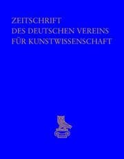 Cover von Zeitschrift des Deutschen Vereins für Kunstwissenschaft