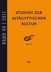 Cover von Studien zur altägyptischen Kultur Band 40