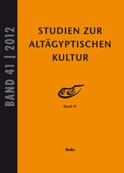 Cover von Studien zur Altägyptischen Kultur Band 41