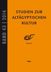 Cover von Studien zur Altägyptischen Kultur 43