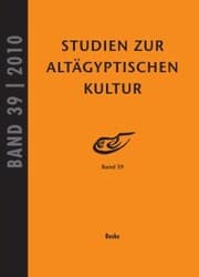 Cover von Studien zur Altägyptischen Kultur Band 39