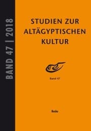 Cover von Studien zur Altägyptischen Kultur Band 47