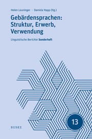 Cover von Gebärdensprachen: Struktur, Erwerb, Verwendung