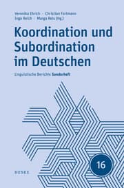 Cover von Koordination und Subordination im Deutschen
