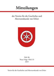 Cover von Mitteilungen des Vereins für die Geschichte und Altertumskunde von Erfurt, Heft 86