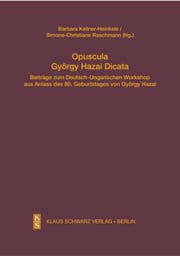 Cover von Opuscula György Hazai Dicata