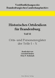 Cover von Historisches Ortslexikon für Brandenburg, Teil XI, Orts- und Personenregister