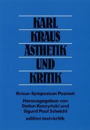 Cover von Karl Kraus - Ästhetik und Kritik