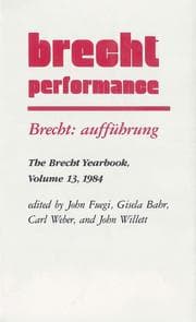 Cover von Brecht: aufführung