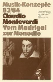 Cover von Vom Madrigal zur Monodie