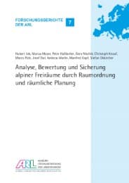 Cover von Analyse, Bewertung und Sicherung alpiner Freiräume durch Raumordnung und räumliche Planung