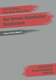 Cover von Zur Genese historischer Denkformen