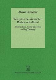 Cover von Rezeption des römischen Rechts in Rußland