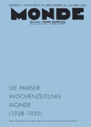 Cover von Die Welt der Pariser Wochenzeitung MONDE (1928 - 1935)