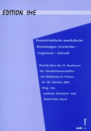 Cover von Deutsch-Baltische musikalische Beziehungen: Geschichte - Gegenwart - Zukunft