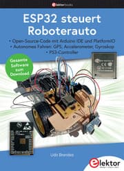 Cover von ESP32 steuert Roboterauto