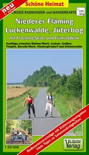 Cover von Große Radwander- und Wanderkarte Niederer Fläming, Luckenwalde, Jüterbog mit Flaeming-Skate® und FlämingWalk®