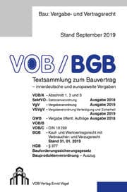 Cover von VOB/BGB Textsammlung zum Bauvertrag - innerdeutsche und europaweite Vergaben