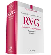 Cover von RVG/Rechtsanwaltsvergütungsgesetz