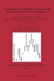Cover von Syntaktische Variabilität in Synchronie und Diachronie vom 9. bis 18. Jahrhundert
