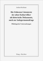Cover von Die frühesten Listentexte der alten Kulturvölker als historische Dokumente, auch zur Indogermanenfrage