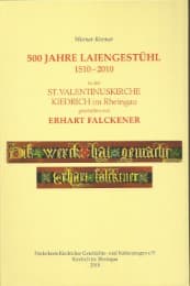 Cover von 500 Jahre Laiengestühl 1510-2010 in der St. Valentinuskirche Kiedrich im Rheingau, geschaffen von Erhart Falckener