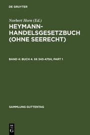 Cover von Heymann-Handelsgesetzbuch (ohne Seerecht) / Buch 4. §§ 343-475h