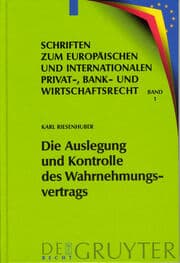 Cover von Die Auslegung und Kontrolle des Wahrnehmungsvertrags
