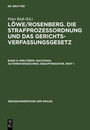 Cover von MRK/IPBPR; Nachtrag; Autorenverzeichnis; Gesamtregister