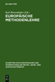 Cover von Europäische Methodenlehre