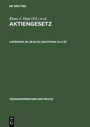 Cover von §§ 84-91; Nachtrag zu § 93