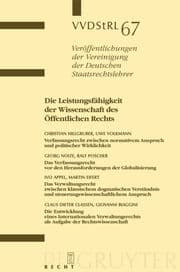 Cover von Die Leistungsfähigkeit der Wissenschaft des Öffentlichen Rechts